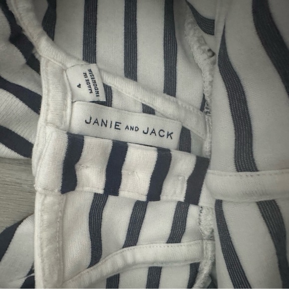 Janie and Jack Navy and White Striped Dress 4T - Picture 3 of 3